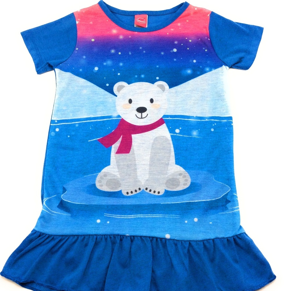 Girls Polar Bear Nightgown Pajamas